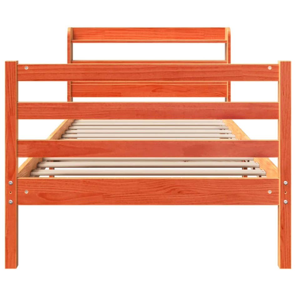 Estructura de cama sin colchón madera maciza marrón 75x190