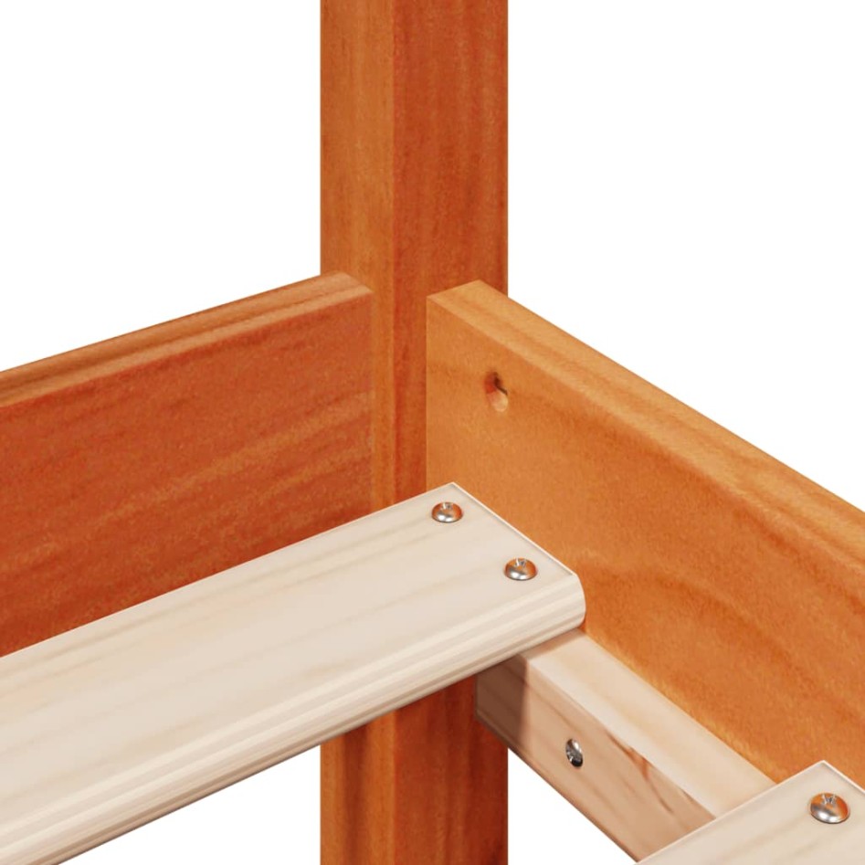 Estructura de cama sin colchón madera de pino marrón 90x200