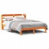 Estructura de cama sin colchón madera maciza marrón 120x190