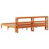 Cama sin colchón madera maciza de pino marrón cera 180x200