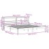 Cama sin colchón madera maciza de pino marrón cera 180x200
