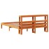 Cama sin colchón madera maciza de pino marrón cera 140x190
