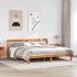 Cama sin colchón madera maciza de pino marrón cera 180x200