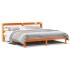 Cama sin colchón madera maciza de pino marrón cera 180x200