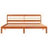 Cama sin colchón madera maciza de pino marrón cera 180x200