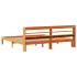 Cama sin colchón madera maciza de pino marrón cera 180x200