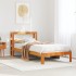 Cama sin colchón madera maciza de pino marrón cera 100x200
