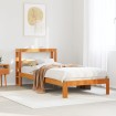 Cama sin colchón madera maciza de pino marrón cera 100x200 cm