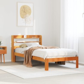 Estructura de cama sin colchón madera maciza marrón 90x190