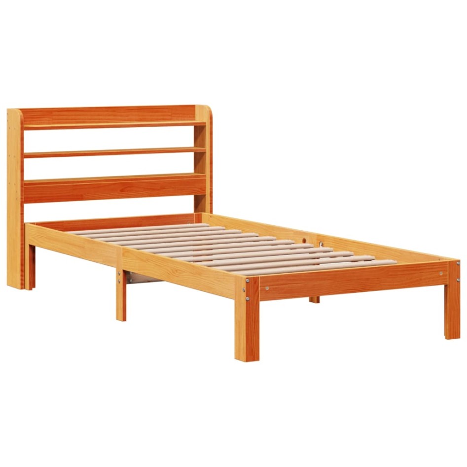 Estructura de cama sin colchón madera maciza marrón 90x190