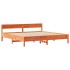 Cama sin colchón madera maciza de pino marrón cera 180x200