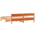 Cama sin colchón madera maciza de pino marrón cera 180x200