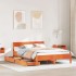 Cama sin colchón madera maciza de pino marrón cera 140x190