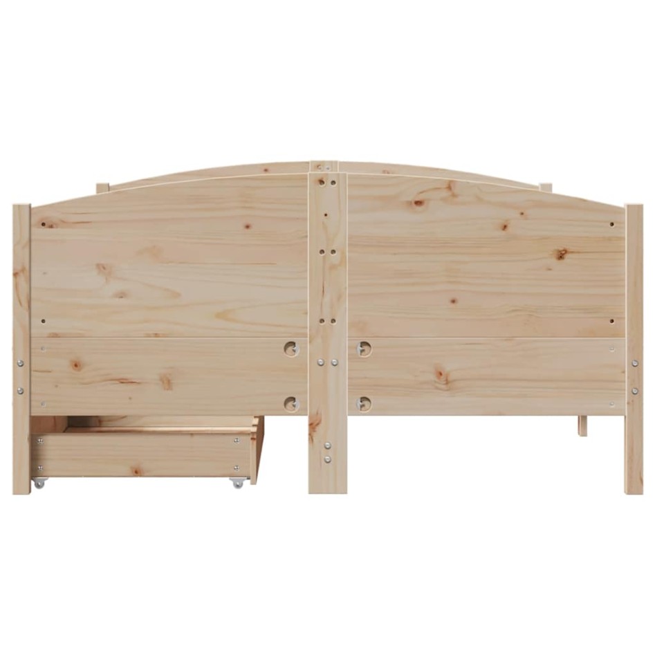 Estructura de cama sin colchón madera maciza de pino 140x190
