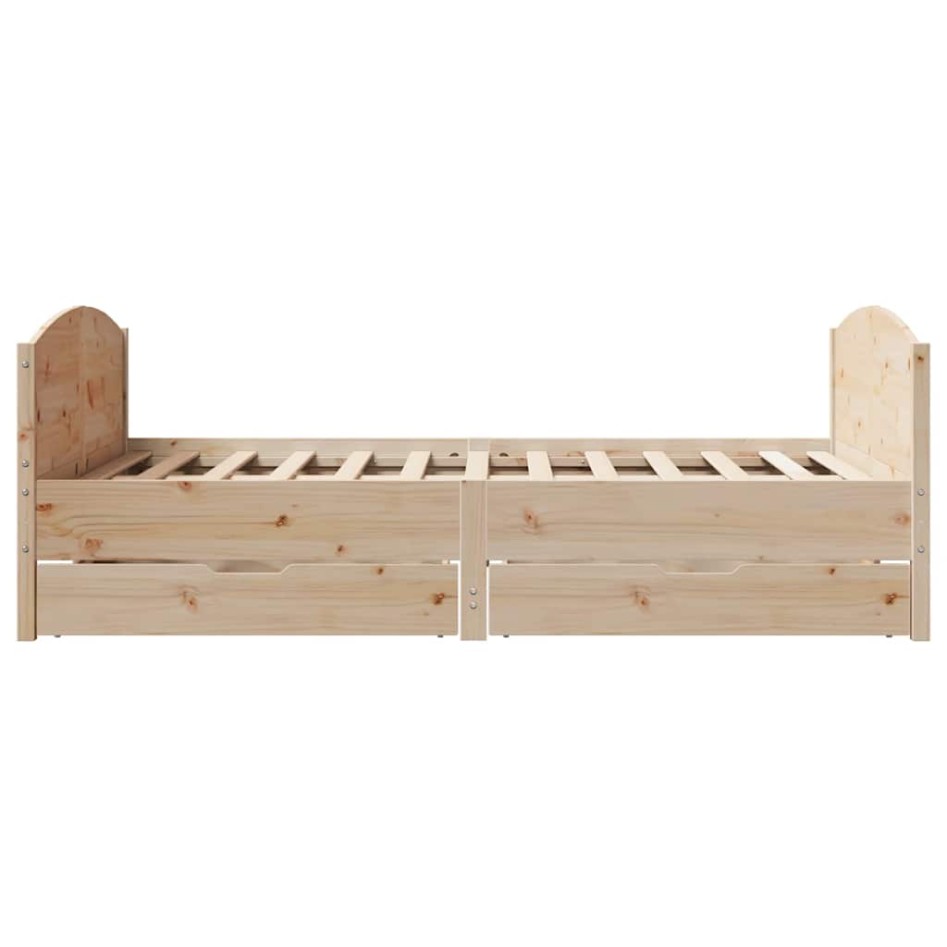Estructura de cama sin colchón madera maciza de pino 140x190