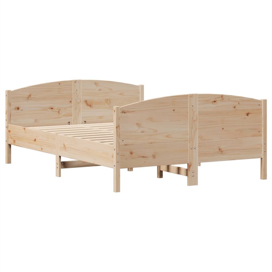 Estructura de cama sin colchón madera maciza de pino 140x190