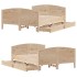 Estructura de cama sin colchón madera maciza de pino 140x190