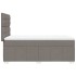 Cama box spring con colchón tela gris taupe 90x190