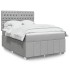 Cama box spring con colchón tela gris claro 140x190