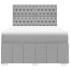 Cama box spring con colchón tela gris claro 140x190