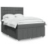 Cama box spring con colchón tela gris oscuro 140x190