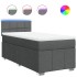 Cama box spring con colchón tela gris oscuro 100x200