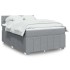 Cama box spring con colchón tela gris claro 140x200