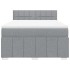 Cama box spring con colchón tela gris claro 140x200