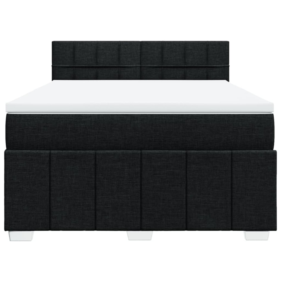 Cama box spring con colchón tela negro 140x200