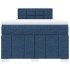 Cama box spring con colchón tela azul 120x190