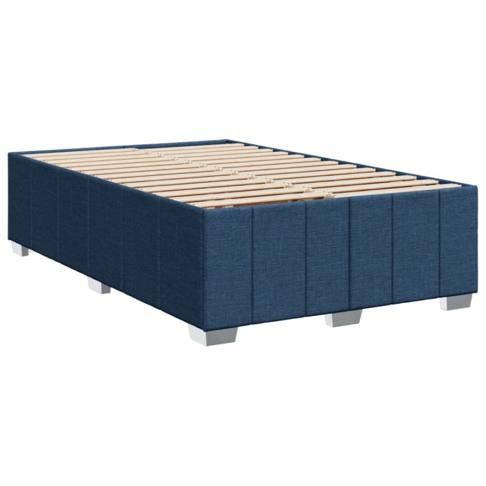 Cama box spring con colchón tela azul 120x190