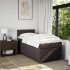 Cama box spring con colchón tela marrón oscuro 100x200