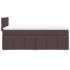 Cama box spring con colchón tela marrón oscuro 100x200