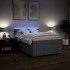 Cama box spring con colchón tela gris oscuro 140x200