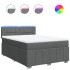 Cama box spring con colchón tela gris oscuro 140x190