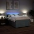 Cama box spring con colchón tela gris oscuro 140x190