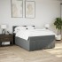 Cama box spring con colchón tela gris oscuro 140x190