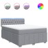 Cama box spring con colchón tela gris claro 140x190