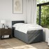 Cama box spring con colchón tela gris oscuro 100x200