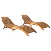 Tumbonas 2 uds madera maciza de acacia