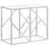 Mesa consola acero inoxidable plateado y vidrio