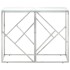 Mesa consola acero inoxidable plateado y vidrio