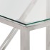 Mesa consola acero inoxidable plateado y vidrio