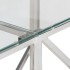 Mesa consola acero inoxidable plateado y vidrio