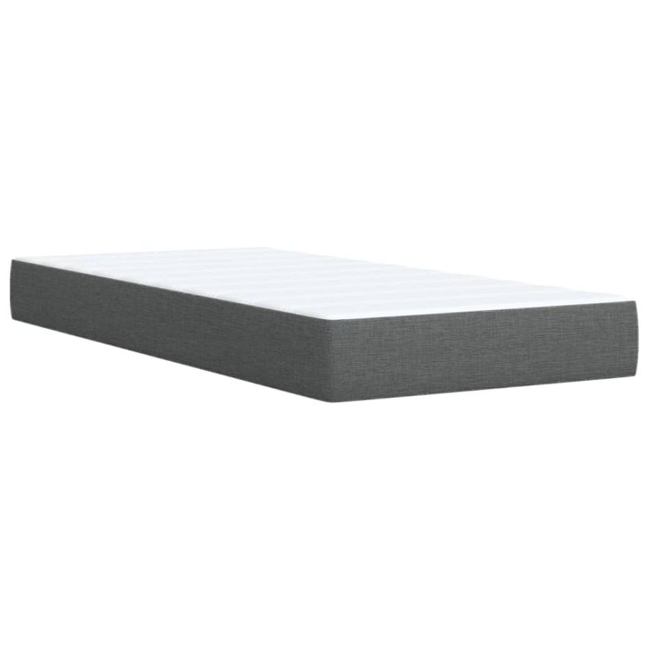Cama box spring individual con colchón tela gris