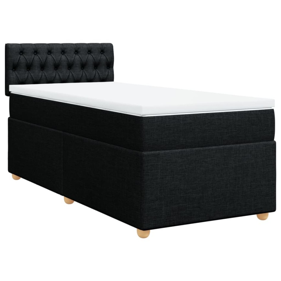Cama box spring individual con colchón tela