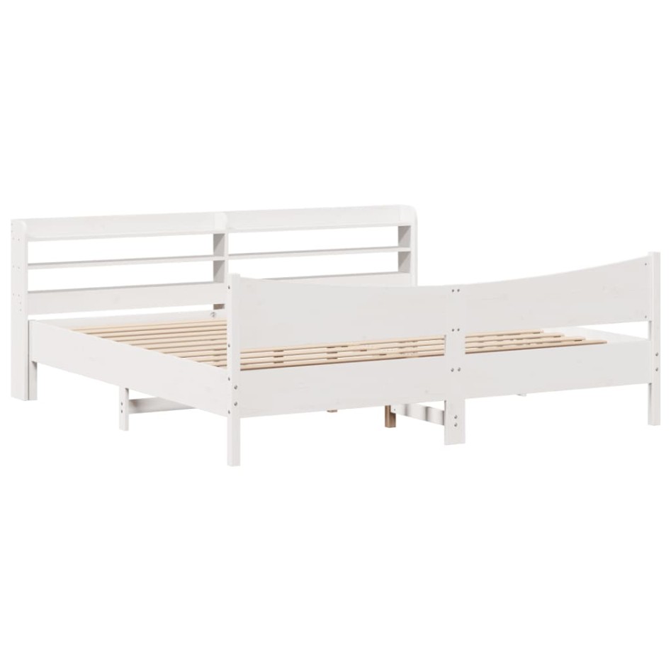 Estructura de cama con cabecero madera de pino blanco