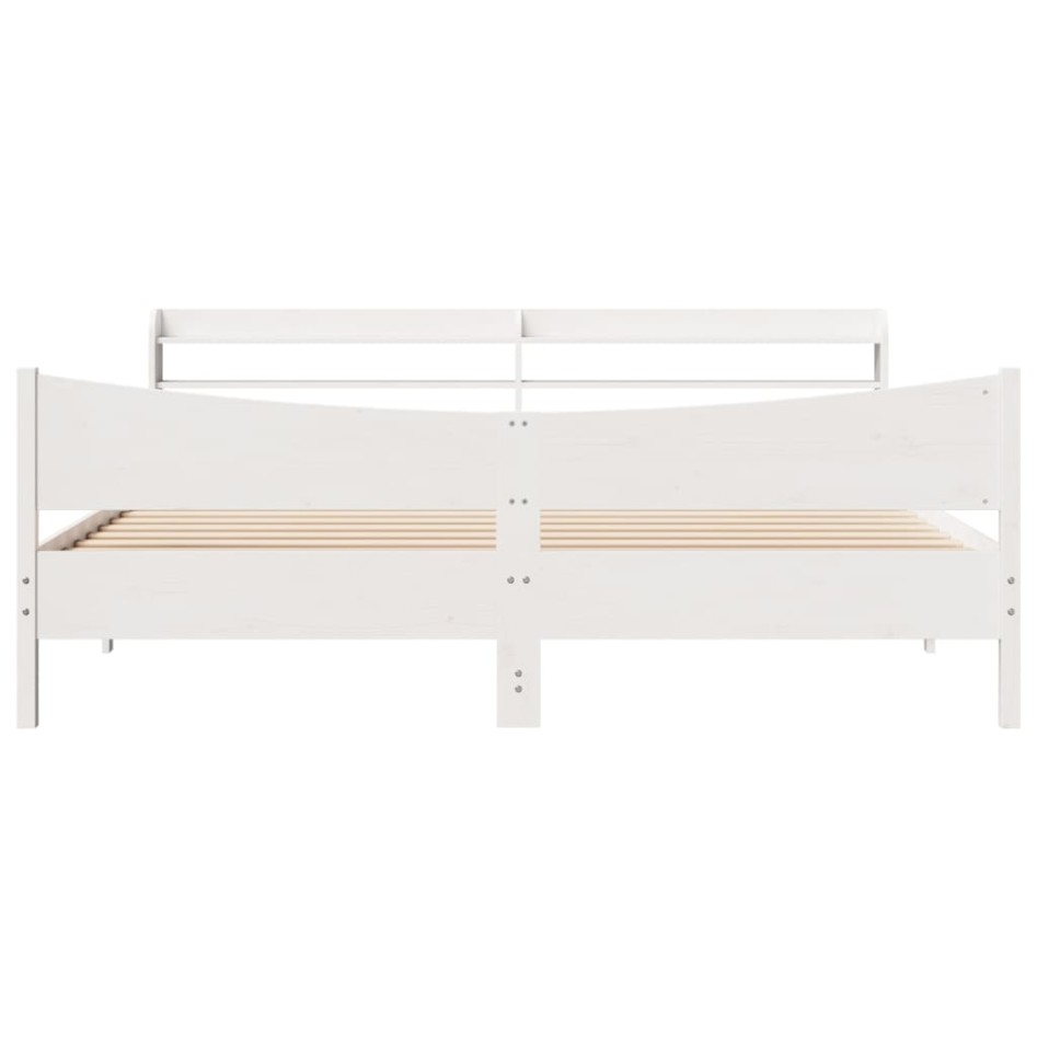 Estructura de cama con cabecero madera de pino blanco