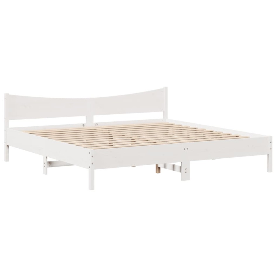 Estructura de cama con cabecero madera de pino blanco