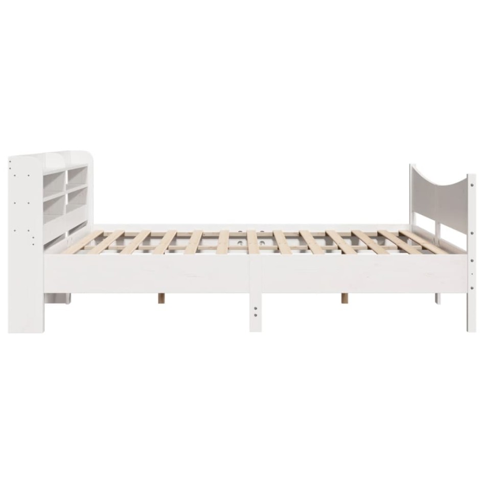 Estructura de cama con cabecero madera de pino blanco